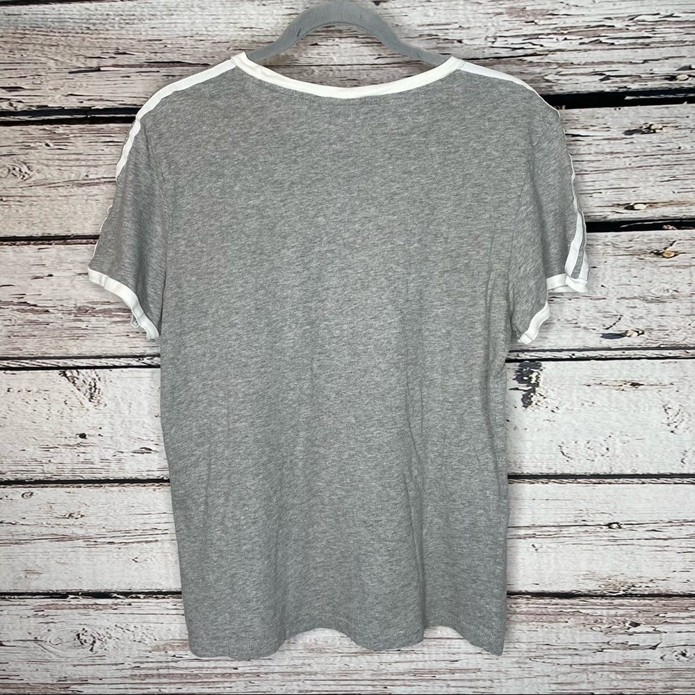 Adidas Classics 3-Stripes Tee Heather Gray Grey Small Cotton Tee Short Sleeve - Picture 3 of 11
